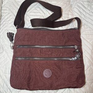 Kipling ALVAR Medium Crossbody, 33x26x4.5 Raspberry Maroon Red Plum Strap